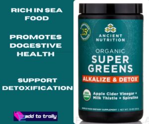 Ancient Nutrition SuperGreens Alkalize & Detox Powder
