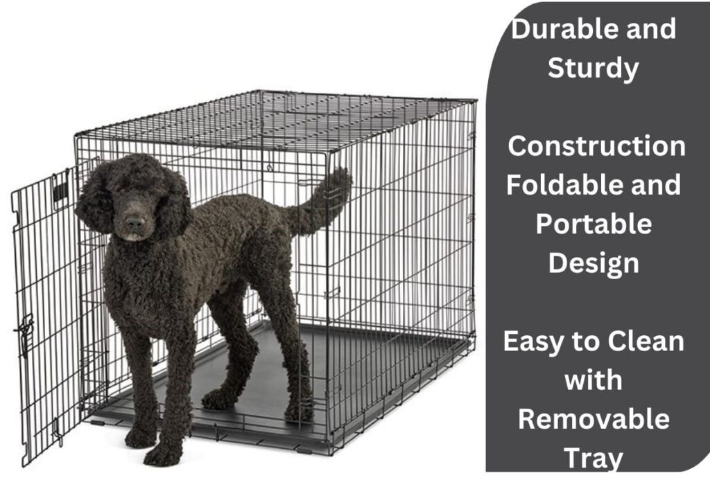 Amazon Basics - Durable, Foldable Metal Wire Dog Crate with Tray, Single Door, 42 x 28 x 30 Inches, Black