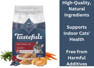 Blue Buffalo Tastefuls Natural Dry Food for Adult Indoor Cats, Salmon & Brown Rice Recipe, 15-lb. Bag