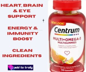 Centrum MultiGummies Omega-3, Gummy Multivitamin for Adults
