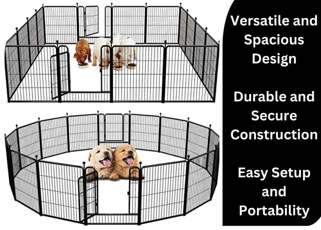 FXW Rollick Dog Playpen for Indoor, Yard, RV Camping, 32 inch 16 Panels for Small and Medium Dogs│Patented