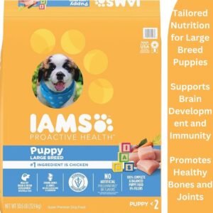 IAMS Smart Puppy Large Breed Dry Dog Food with Real Chicken, 30.6 lb. Bag