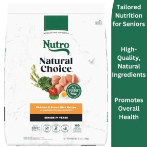 Nutro Natural Choice Senior Dry Dog Food, Chicken and Brown Rice Recipe, 30 lbs.