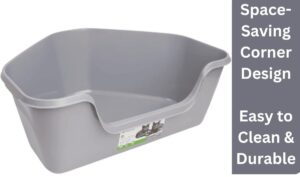 So_Phresh_High-Back_Corner_Grey_Litter_Box